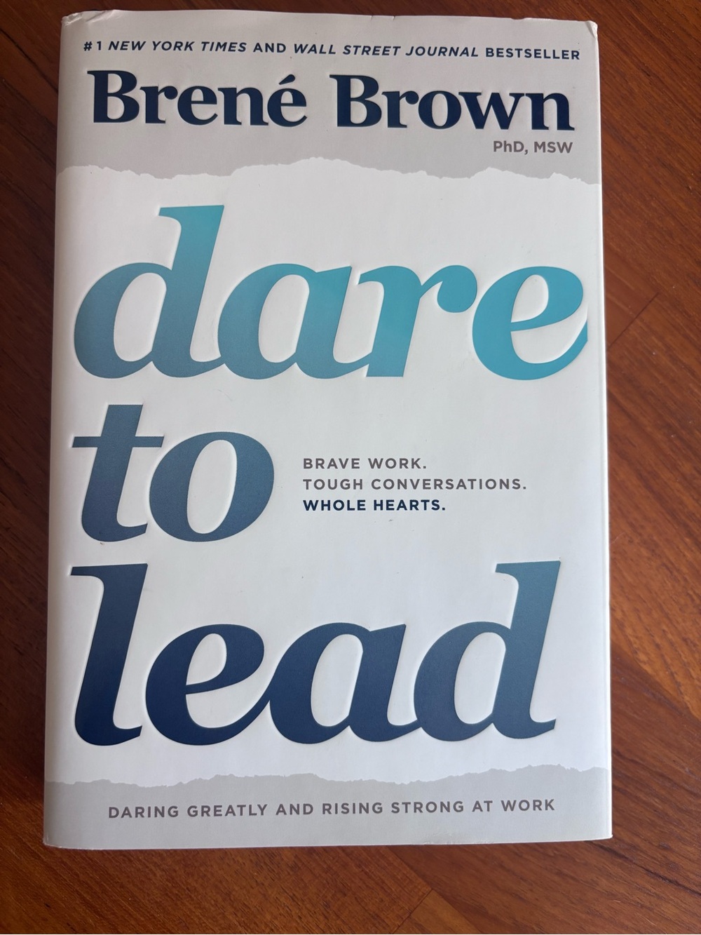 Brené Brown "Dare to Lead" Hardcover – White & Blue Gradient Text